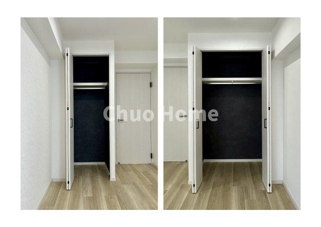 朝日プラザ八広の収納|居室にはクローゼットを完備し、自由度の高い家具の配置が叶うシンプルな空間です。お子様の成長と必要になる子供部屋を与えるにはぴったりの間取りですね。