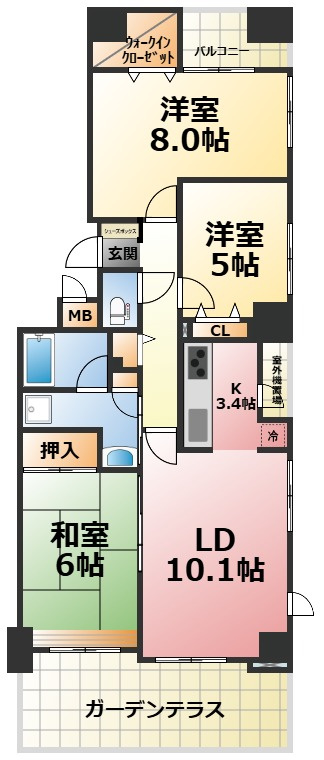 ワコーレ夙川の間取り