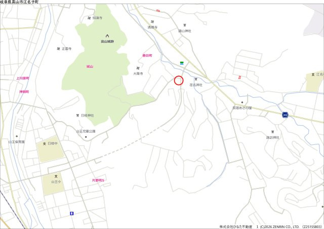 2026/4/30成約　戸建　高山市江名子町　500万（2026/2/24新規）の地図