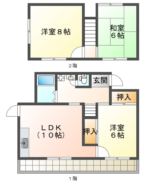 塩屋台2丁目貸家の間取り