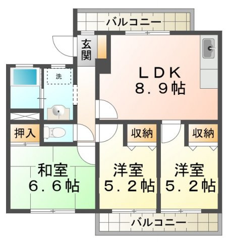 ピアシティ朝霧の間取り