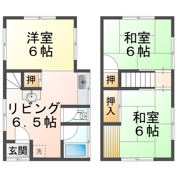 旭が丘３丁目戸建の間取り