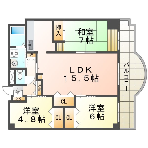 ハイツレインボー塩屋の間取り