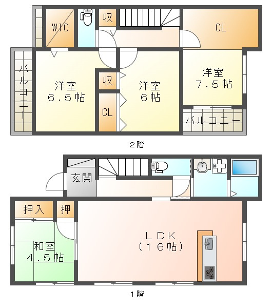 神陵台5丁目貸家の間取り