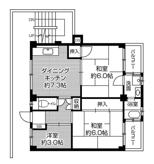 【間取り】 | ビレッジハウス私部4号棟