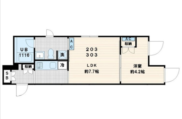 渋谷区代々木１丁目の賃貸マンションの間取り