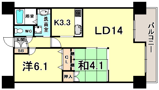 レジディア三宮東の間取り