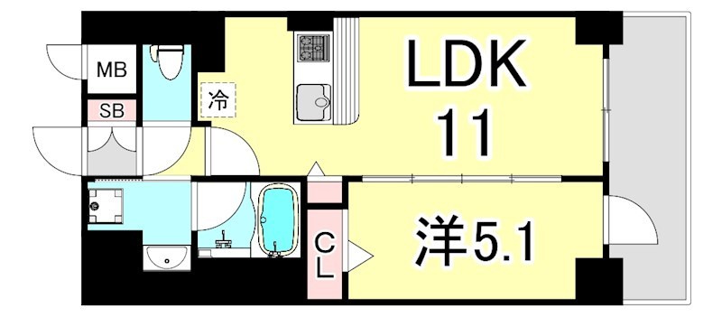 グランビスタ新神戸の間取り