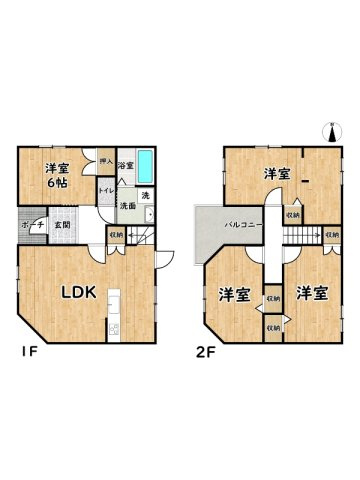 姫路市北平野5丁目/中古戸建の間取り