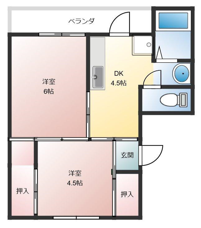 ヴィラナリー中辺路　2号棟の間取り