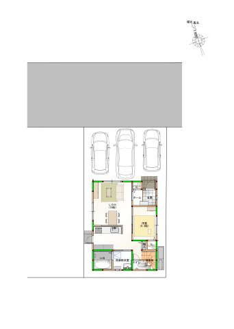 ◇高松市成合町オール電化住宅⑥◇初期費用が抑えられるオール電化住宅です(^^♪の区画図|駐車場スペースは３台で並列駐車が可能なゆったりとした区画です。