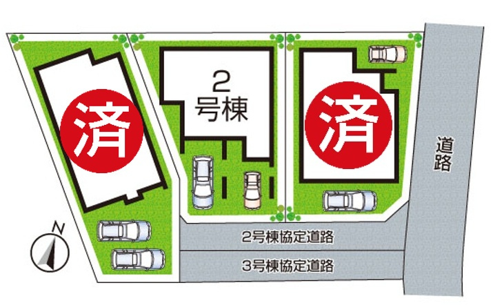 伊丹市鈴原町　新築一戸建ての区画図|全3区画