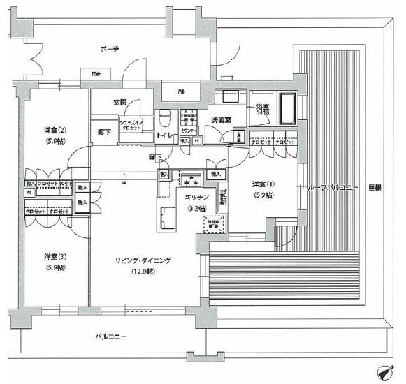 【間取り】 | 文京グリーンコートテラス | 80.54㎡／3LDK