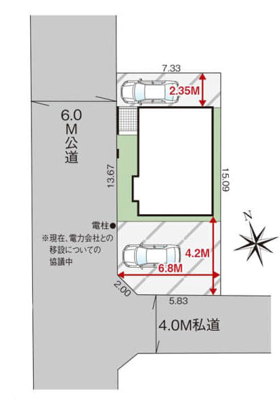 立川市若葉町３丁目の中古一戸建の区画図