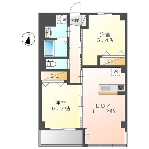 カレント　ヒルズの間取り