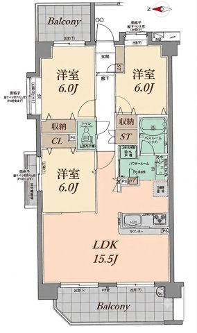 日神パレステージあきる野南の間取り