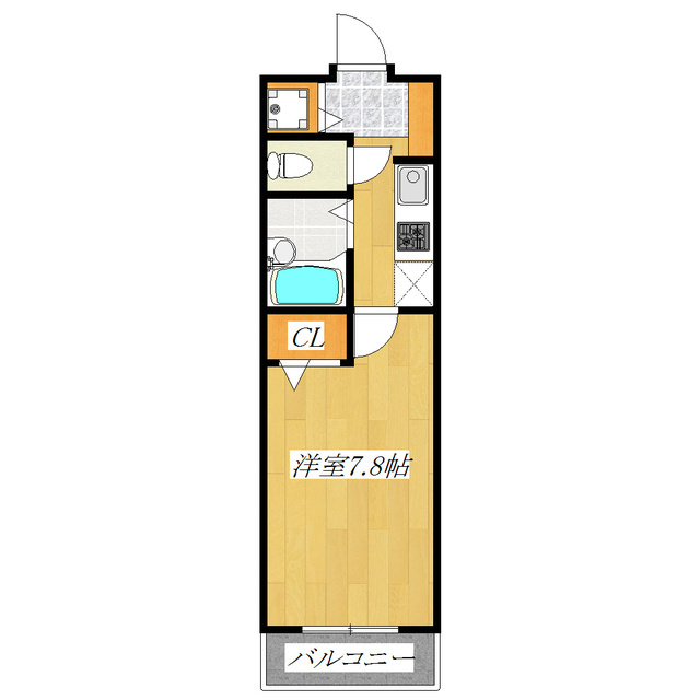 グランヴァン駒込染井の間取り|居室広めの７．８帖☆バス・トイレ別です♪