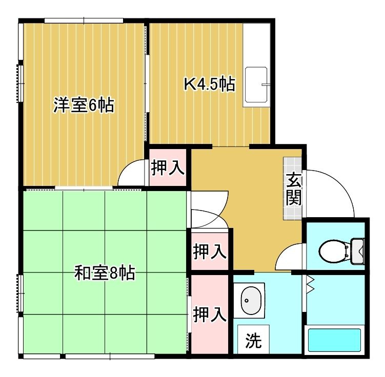 横須賀市野比３丁目のアパートの間取り