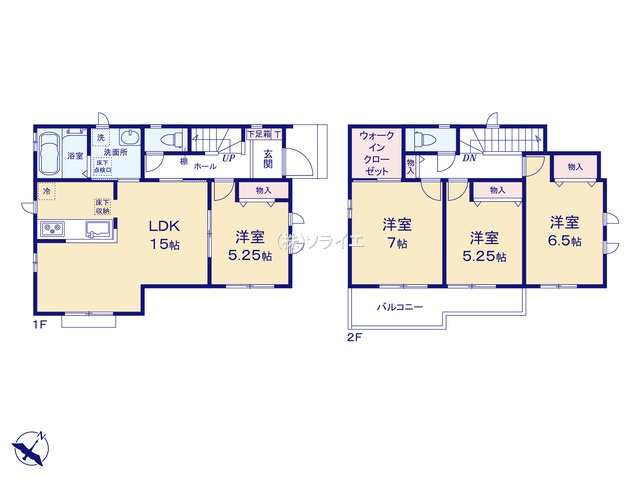 川越市砂新田1丁目　全2棟　新築戸建　ハートフルタウンの間取り
