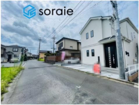 川越市砂新田1丁目　全2棟　新築戸建　ハートフルタウンの前面道路含む現地写真|8/17撮影