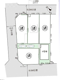 伊奈町本町　8期　全5棟　4号棟の区画図