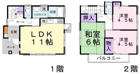 滑川町月の輪3丁目 中古戸建の間取り