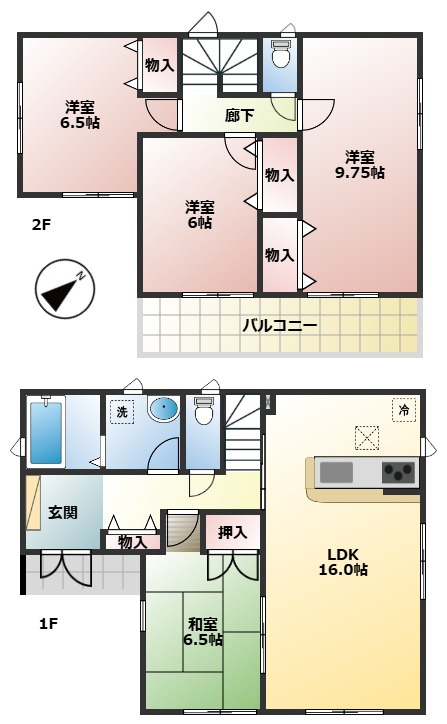 久喜市中里　中古一戸建ての間取り|全居室６帖以上のゆとりのある間取りです！