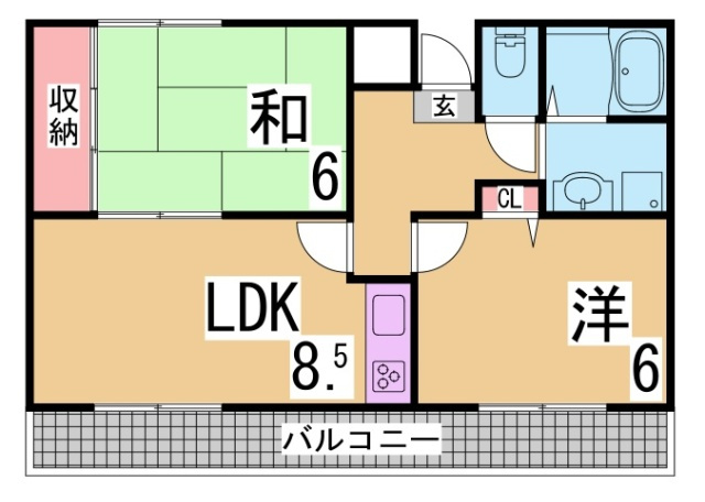 神戸市長田区長尾町２丁目の賃貸マンションの間取り