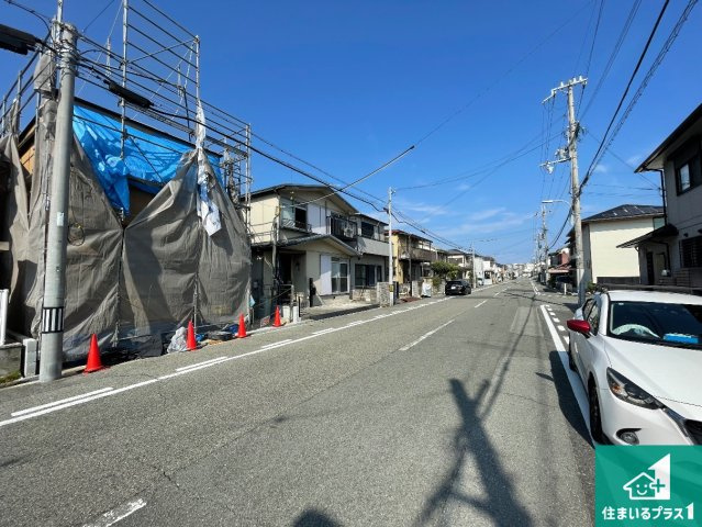 明石市藤が丘　第5期　新築一戸建ての前面道路含む現地写真|周辺は落ち着いた街並みの住宅地！子育てがしやすい住環境です！まだ未完成ですが、現地でしかわからない事もございます。是非一度ご覧ください。