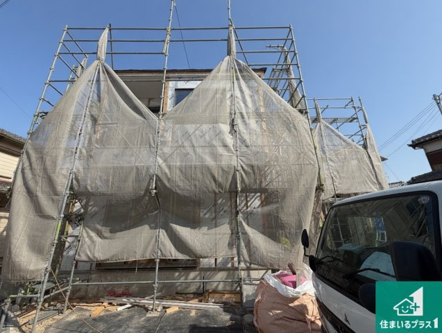加古郡播磨町古田　第1期　新築一戸建ての外観|周辺は落ち着いた街並みの住宅地！子育てがしやすい住環境です！まだ未完成ですが、現地でしかわからない事もございます。是非一度ご覧ください。