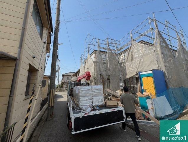 加古郡播磨町古田　第1期　新築一戸建ての外観|周辺は落ち着いた街並みの住宅地！子育てがしやすい住環境です！まだ未完成ですが、現地でしかわからない事もございます。是非一度ご覧ください。