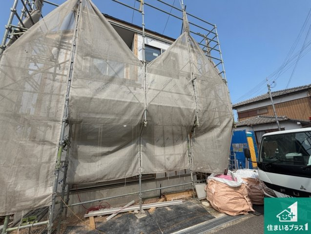 加古郡播磨町古田　第1期　新築一戸建ての外観|周辺は落ち着いた街並みの住宅地！子育てがしやすい住環境です！まだ未完成ですが、現地でしかわからない事もございます。是非一度ご覧ください。
