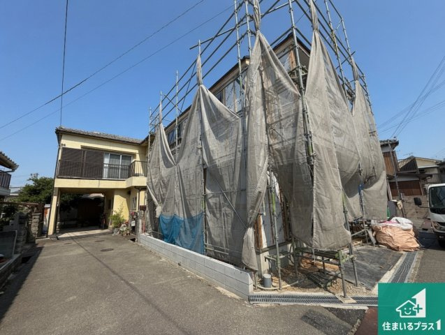 加古郡播磨町古田　第1期　新築一戸建ての前面道路含む現地写真|周辺は落ち着いた街並みの住宅地！子育てがしやすい住環境です！まだ未完成ですが、現地でしかわからない事もございます。是非一度ご覧ください。