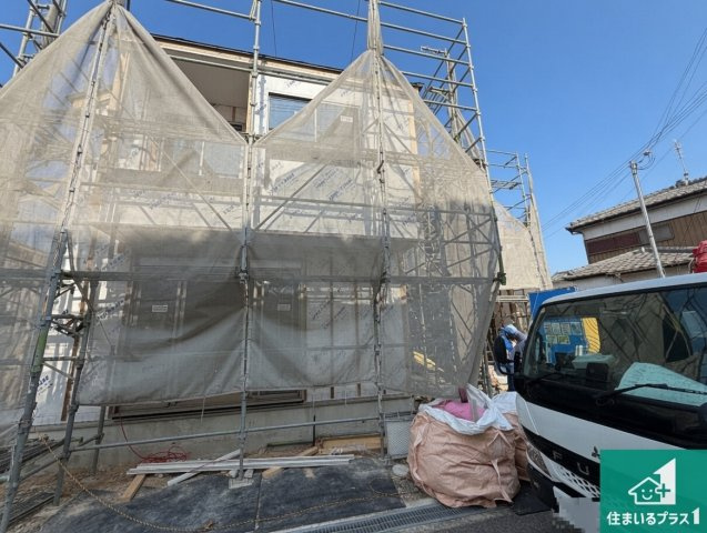 加古郡播磨町古田　第1期　新築一戸建ての外観|周辺は落ち着いた街並みの住宅地！子育てがしやすい住環境です！まだ未完成ですが、現地でしかわからない事もございます。是非一度ご覧ください。