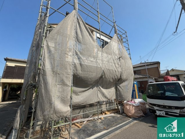 加古郡播磨町古田　第1期　新築一戸建ての外観|周辺は落ち着いた街並みの住宅地！子育てがしやすい住環境です！まだ未完成ですが、現地でしかわからない事もございます。是非一度ご覧ください。