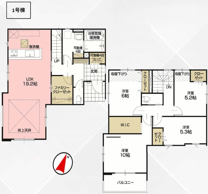 船橋市上山町３丁目６期の間取り