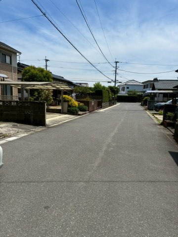 朝倉市堤　売り土地の前面道路含む現地写真