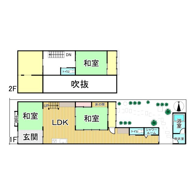 上・若松町 「京町家」 の間取り