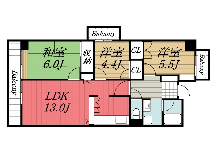 【間取り】 | ソフィア稲毛2号館