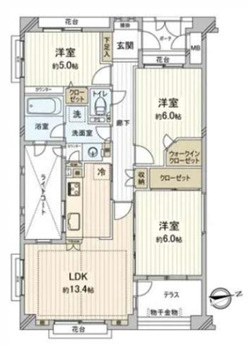 シャリエ高井戸ソルパティオの間取り