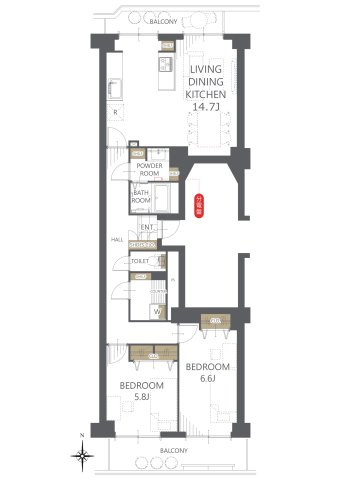 【間取り】虹ヶ丘マンション本館 