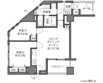 フリーディオ広尾南の間取り
