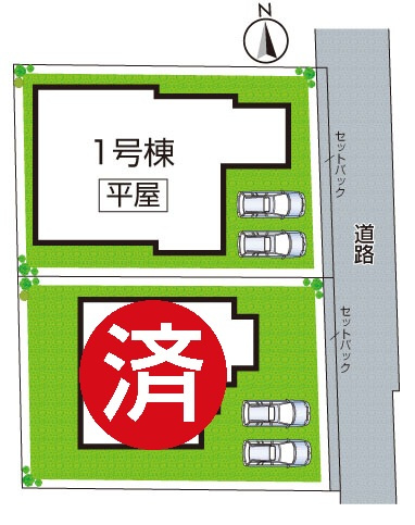 10(月)～16(日)現地説明会　奈良市法蓮町　ラスト1邸の区画図|全2区画