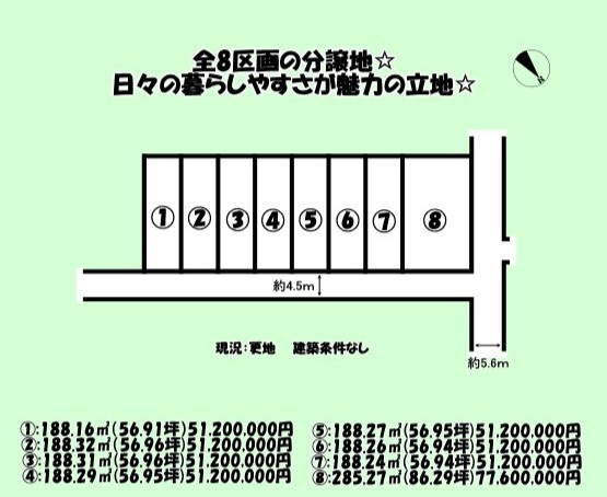 静岡市　葵区　上足洗1丁目　全8区画　分譲地　3の土地図