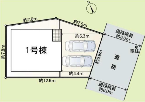 半田市美原町1丁目　新築戸建の区画図