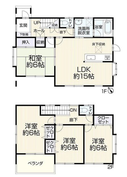 伊勢崎市 連取町（伊勢崎駅） 2階建 ４ＬＤＫの間取り