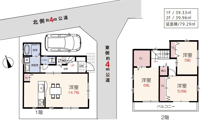 川越市的場　全1棟　新築戸建の間取り