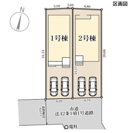 リーブルガーデン熊本市東区小山2丁目の区画図