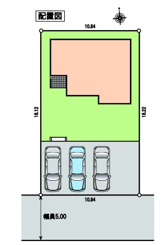 アイタウン前橋市朝倉町3丁目　新築戸建ての区画図|駐車場３台ご用意しています！来客時も重宝します♪
並列駐車なので、車の出し入れもしやすいですよ！