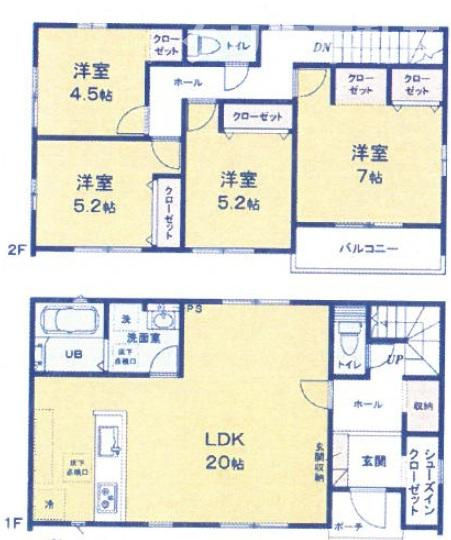 【間取り】 | 高崎市島野町新築3号棟　南道路4LDK